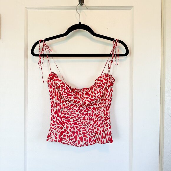 Reformation | Novena Floral Tie Sweetheart Tank Top in Hearts Love - Picture 4 of 7